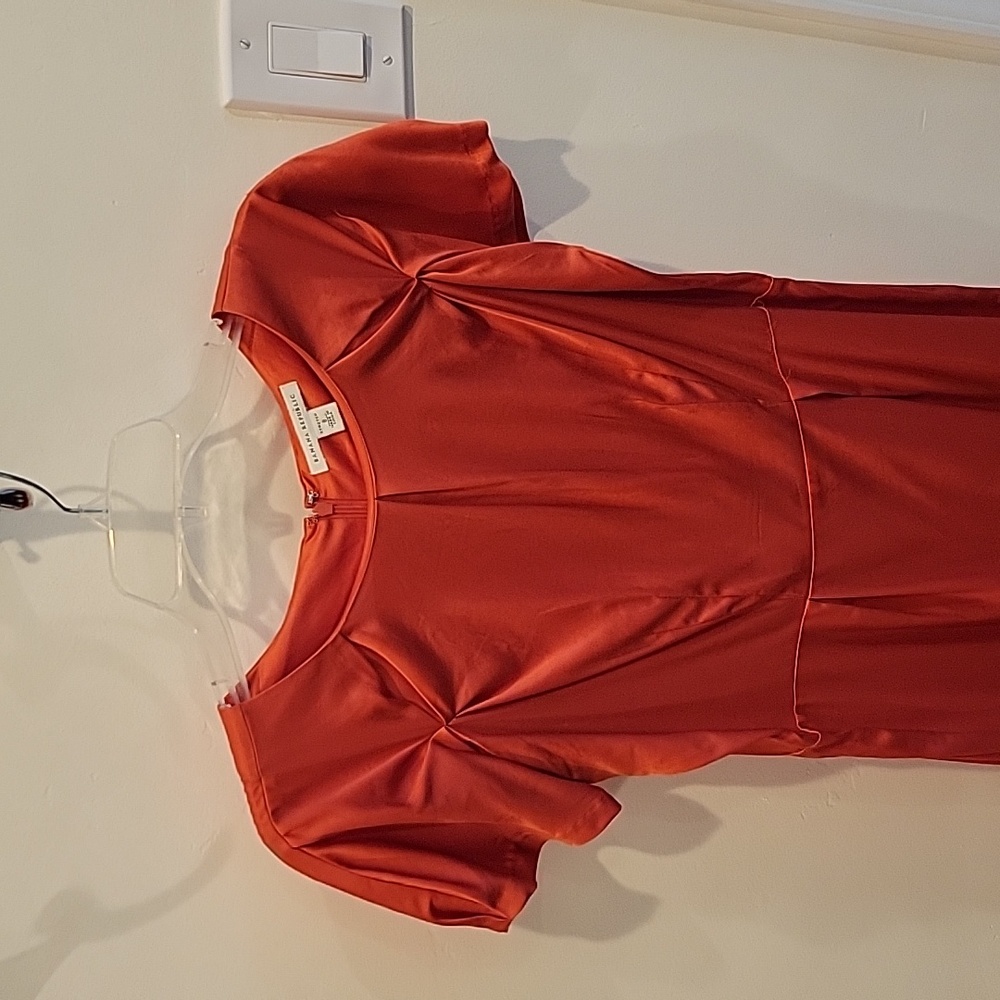 Banana Republic Orange Satin-like Viscose material.